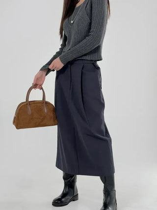 Vine pintuck long skirt