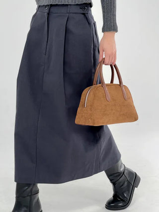 Vine pintuck long skirt
