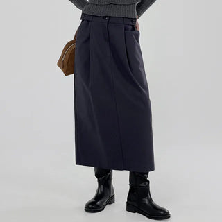 Vine pintuck long skirt