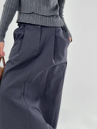 Vine pintuck long skirt