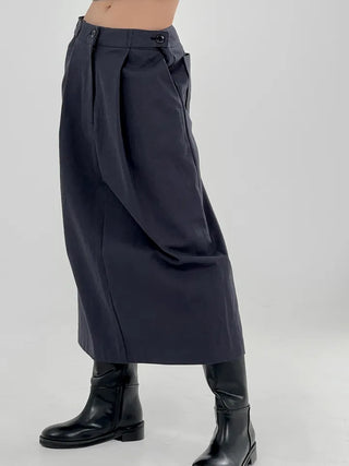 Vine pintuck long skirt