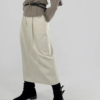 Vine pintuck long skirt