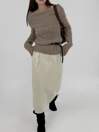 Vine pintuck long skirt