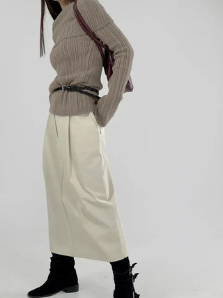Vine pintuck long skirt