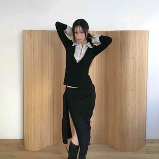 Glam Asymmetrical Twist Strap Skirt