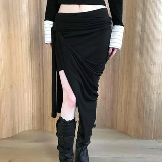 Glam Asymmetrical Twist Strap Skirt
