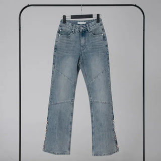 Neo String Point Washed Eyelet Bootcut Pants