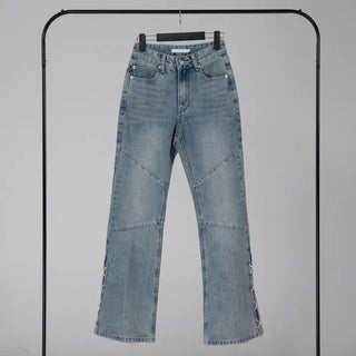 Neo String Point Washed Eyelet Bootcut Pants