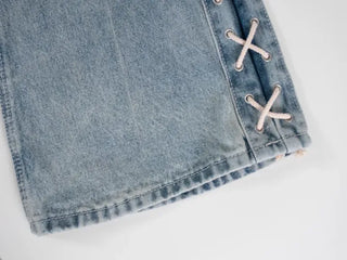 Neo String Point Washed Eyelet Bootcut Pants