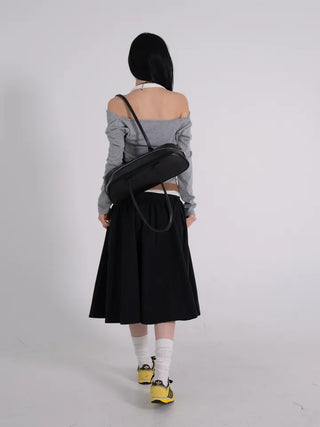 Coel Halter Layer Drape Off T-shirt