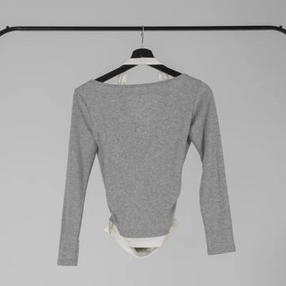 Coel Halter Layer Drape Off T-shirt