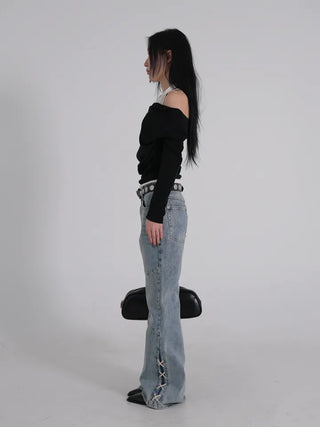 Coel Halter Layer Drape Off T-shirt