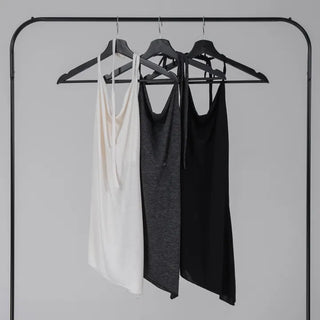 Hayu Cowl Neck Halter Diagonal Long Sleeveless
