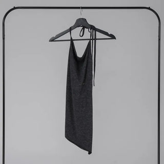 Hayu Cowl Neck Halter Diagonal Long Sleeveless