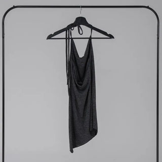 Hayu Cowl Neck Halter Diagonal Long Sleeveless