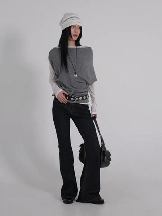 Dion Boat Neck Off-Shoulder Basic Tee