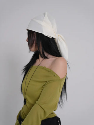 Dion Boat Neck Off-Shoulder Basic Tee