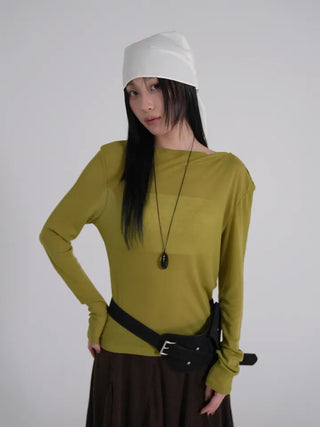 Dion Boat Neck Off-Shoulder Basic Tee