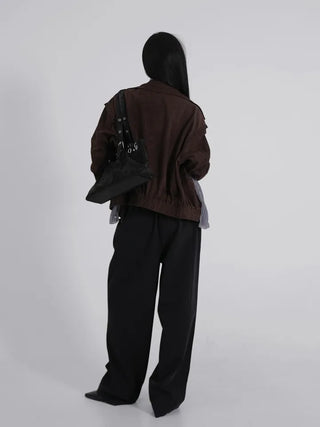 Keon Punching Point Suede Zip-Up Jacket
