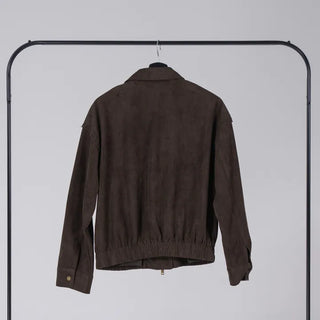 Keon Punching Point Suede Zip-Up Jacket