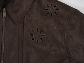 Keon Punching Point Suede Zip-Up Jacket