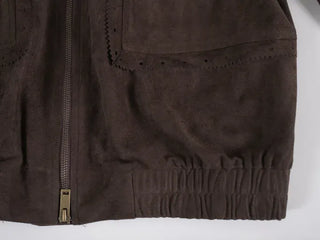 Keon Punching Point Suede Zip-Up Jacket