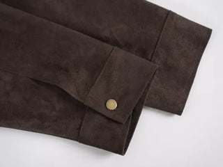 Keon Punching Point Suede Zip-Up Jacket