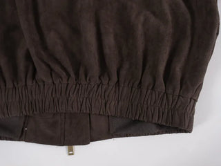 Keon Punching Point Suede Zip-Up Jacket