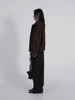 Keon Punching Point Suede Zip-Up Jacket