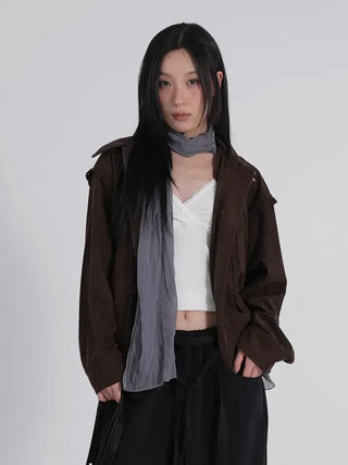 Keon Punching Point Suede Zip-Up Jacket