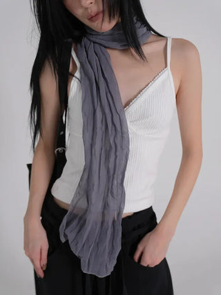 Tael Lace Ribbed Shirred Sleeveless Top
