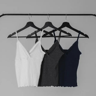 Tael Lace Ribbed Shirred Sleeveless Top