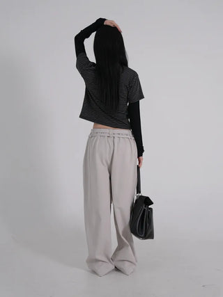 Rodi Wide Fit Waist Drawstring Elastic Pants