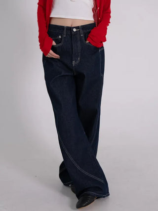 Zeo Loose Fit Mild Wash Cut-out Denim Pants