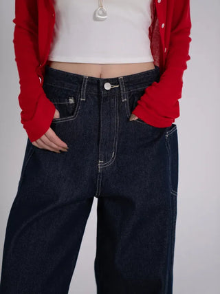 Zeo Loose Fit Mild Wash Cut-out Denim Pants