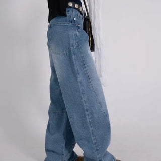 Zeo Loose Fit Mild Wash Cut-out Denim Pants