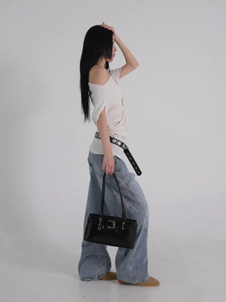 Zeo Loose Fit Mild Wash Cut-out Denim Pants