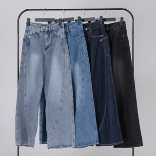 Zeo Loose Fit Mild Wash Cut-out Denim Pants