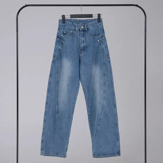 Zeo Loose Fit Mild Wash Cut-out Denim Pants