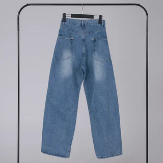 Zeo Loose Fit Mild Wash Cut-out Denim Pants