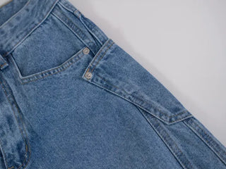 Zeo Loose Fit Mild Wash Cut-out Denim Pants