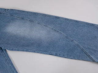 Zeo Loose Fit Mild Wash Cut-out Denim Pants