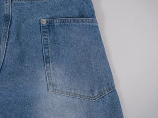 Zeo Loose Fit Mild Wash Cut-out Denim Pants