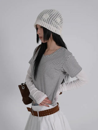 Kua Striped Long Sleeve Layered Tee