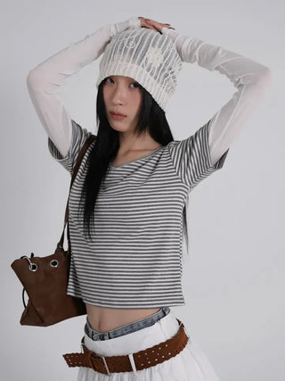 Kua Striped Long Sleeve Layered Tee
