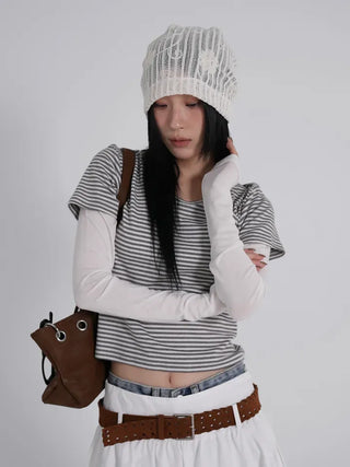 Kua Striped Long Sleeve Layered Tee