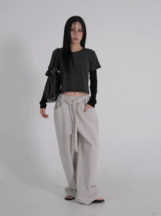 Kua Striped Long Sleeve Layered Tee