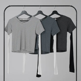 Kua Striped Long Sleeve Layered Tee