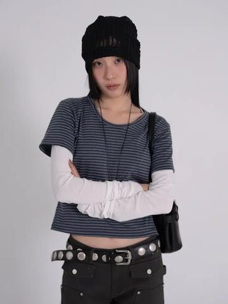 Kua Striped Long Sleeve Layered Tee
