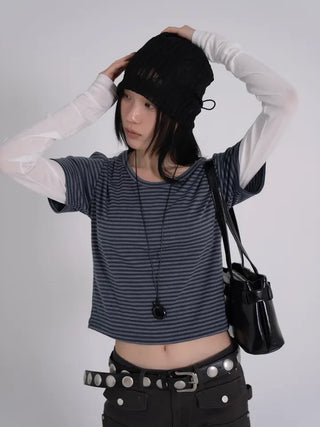 Kua Striped Long Sleeve Layered Tee